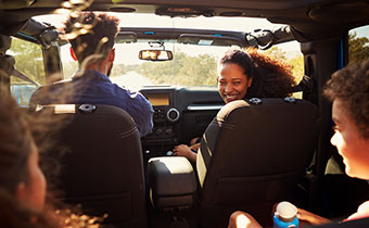 Family in the car